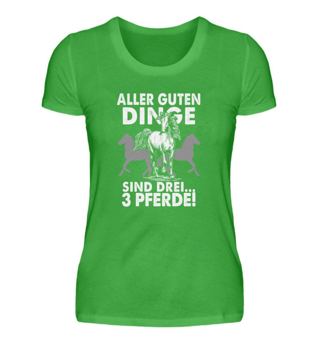 Aller guten Dinge sind 3 Pferde · Damen T-Shirt-Damen Basic T-Shirt-Green Apple-S-Agrarstarz