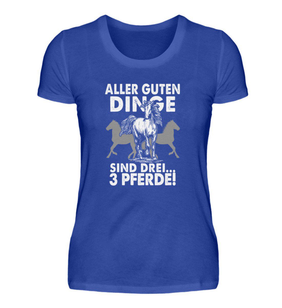 Aller guten Dinge sind 3 Pferde · Damen T-Shirt-Damen Basic T-Shirt-Neon Blue-S-Agrarstarz