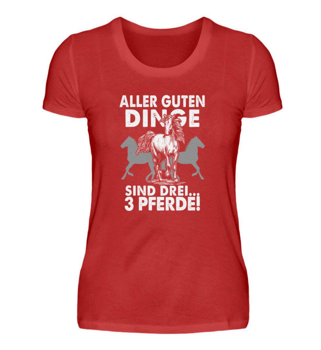 Aller guten Dinge sind 3 Pferde · Damen T-Shirt-Damen Basic T-Shirt-Red-S-Agrarstarz