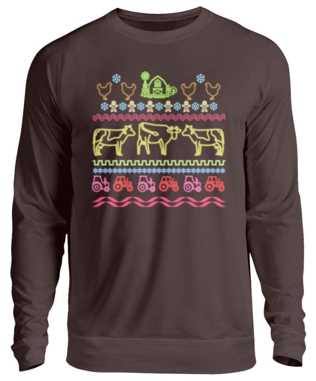 Bauernhof Neon Ugly Christmas · Unisex Sweatshirt Pullover-Unisex Sweatshirt-Hot Chocolate-S-Agrarstarz