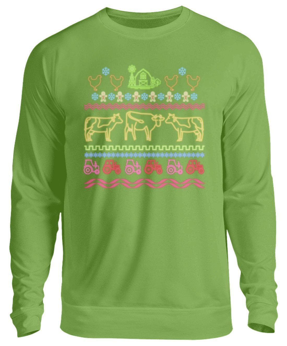 Bauernhof Neon Ugly Christmas · Unisex Sweatshirt Pullover-Unisex Sweatshirt-LimeGreen-S-Agrarstarz