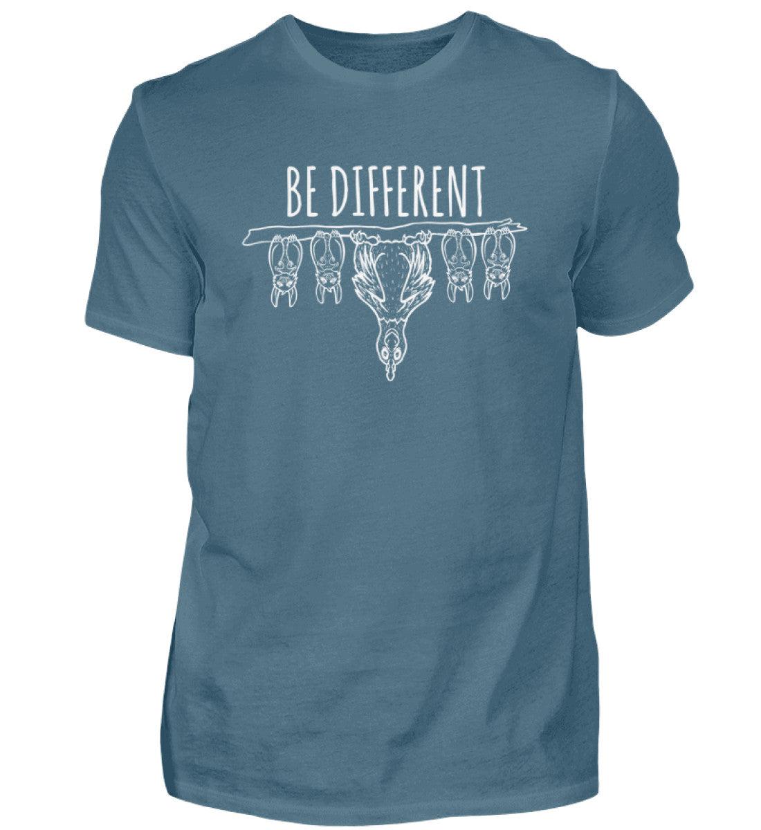 Be different Hühner · Herren T-Shirt-Herren Basic T-Shirt-Stone Blue-S-Agrarstarz