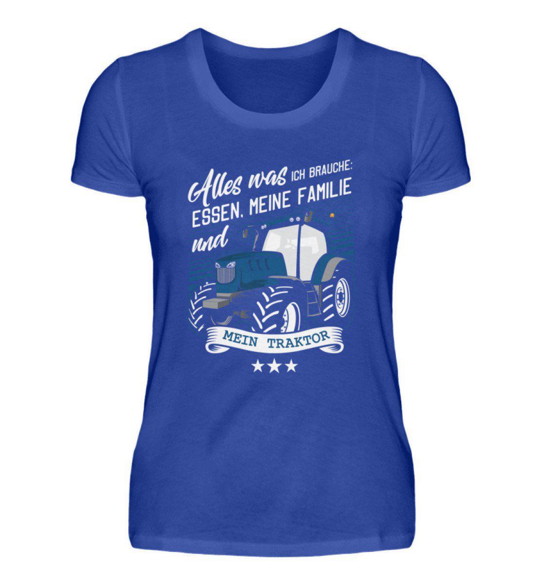 Essen Familie Traktor · Damen T-Shirt-Damen Basic T-Shirt-Neon Blue-S-Agrarstarz