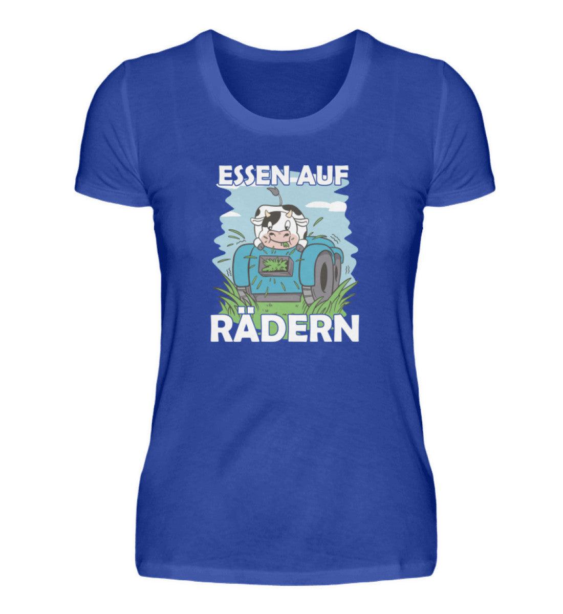 Essen auf Rädern Kuh · Damen T-Shirt-Damen Basic T-Shirt-Neon Blue-S-Agrarstarz