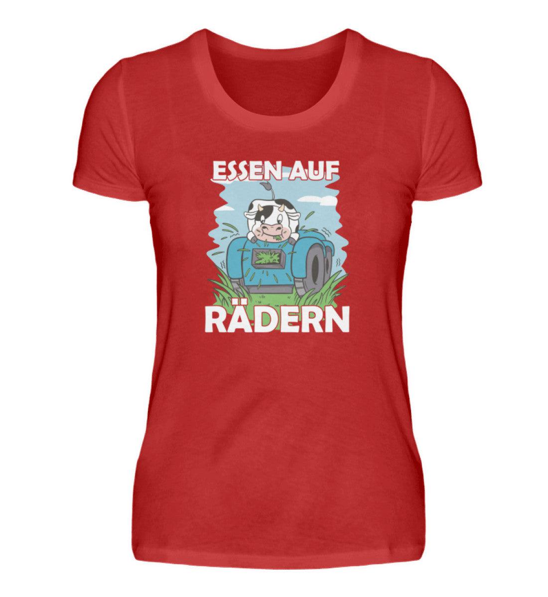 Essen auf Rädern Kuh · Damen T-Shirt-Damen Basic T-Shirt-Red-S-Agrarstarz