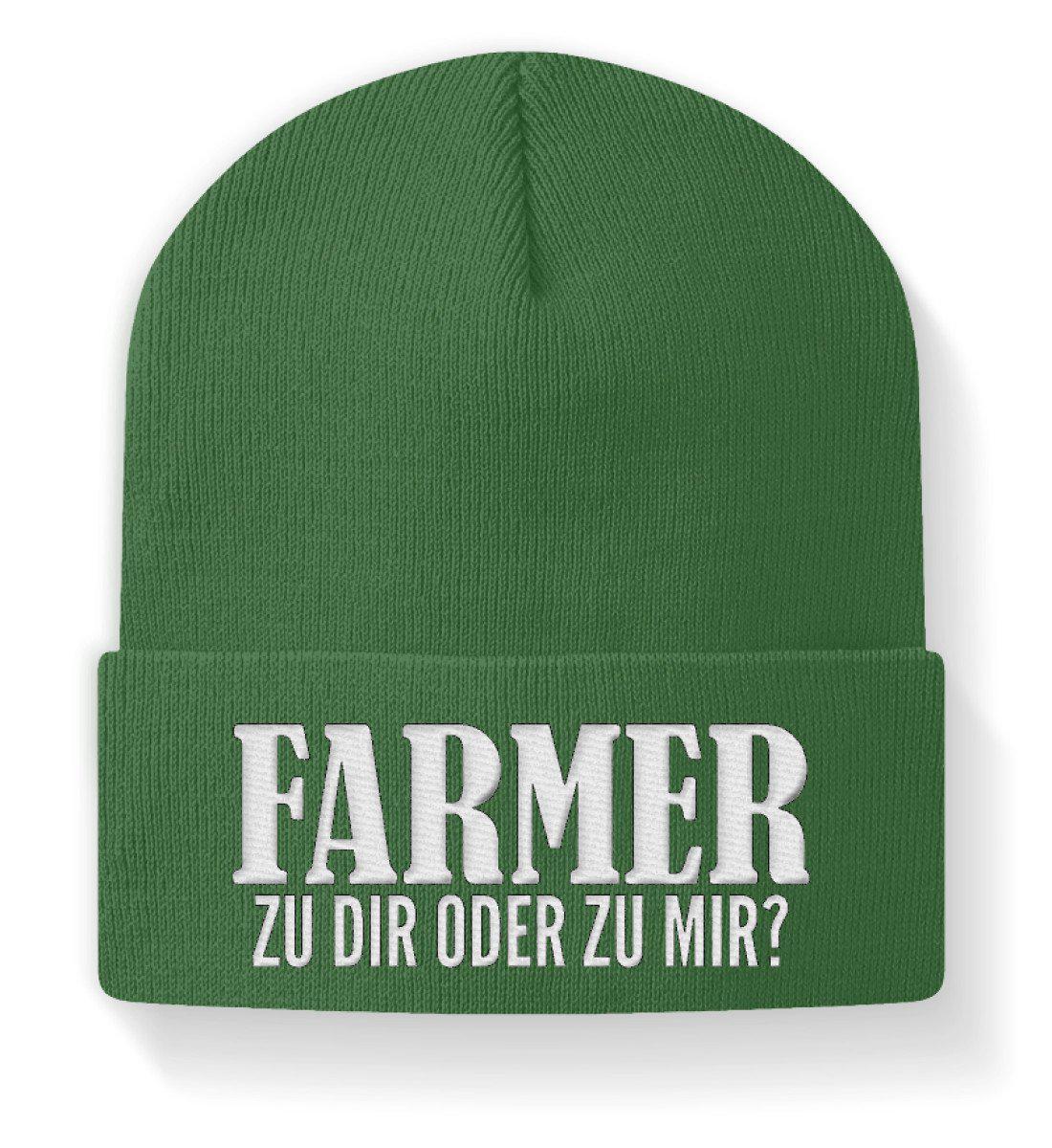 Farmer zu dir oder zu mir · Beanie Mütze-Beanie mit Stick-Moss Green-M-Agrarstarz