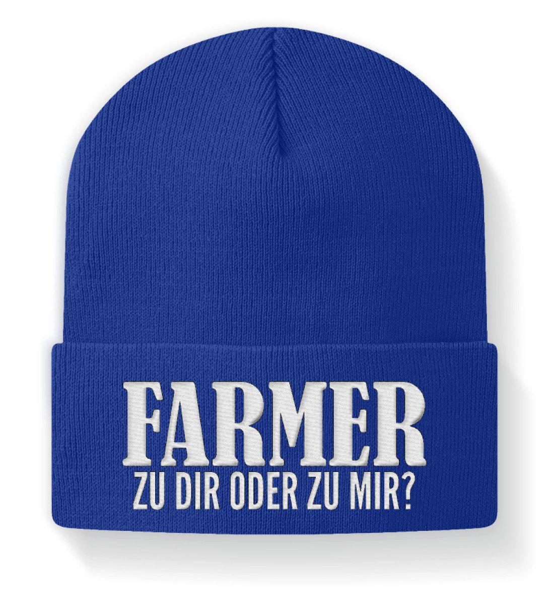 Farmer zu dir oder zu mir · Beanie Mütze-Beanie mit Stick-Royal-M-Agrarstarz