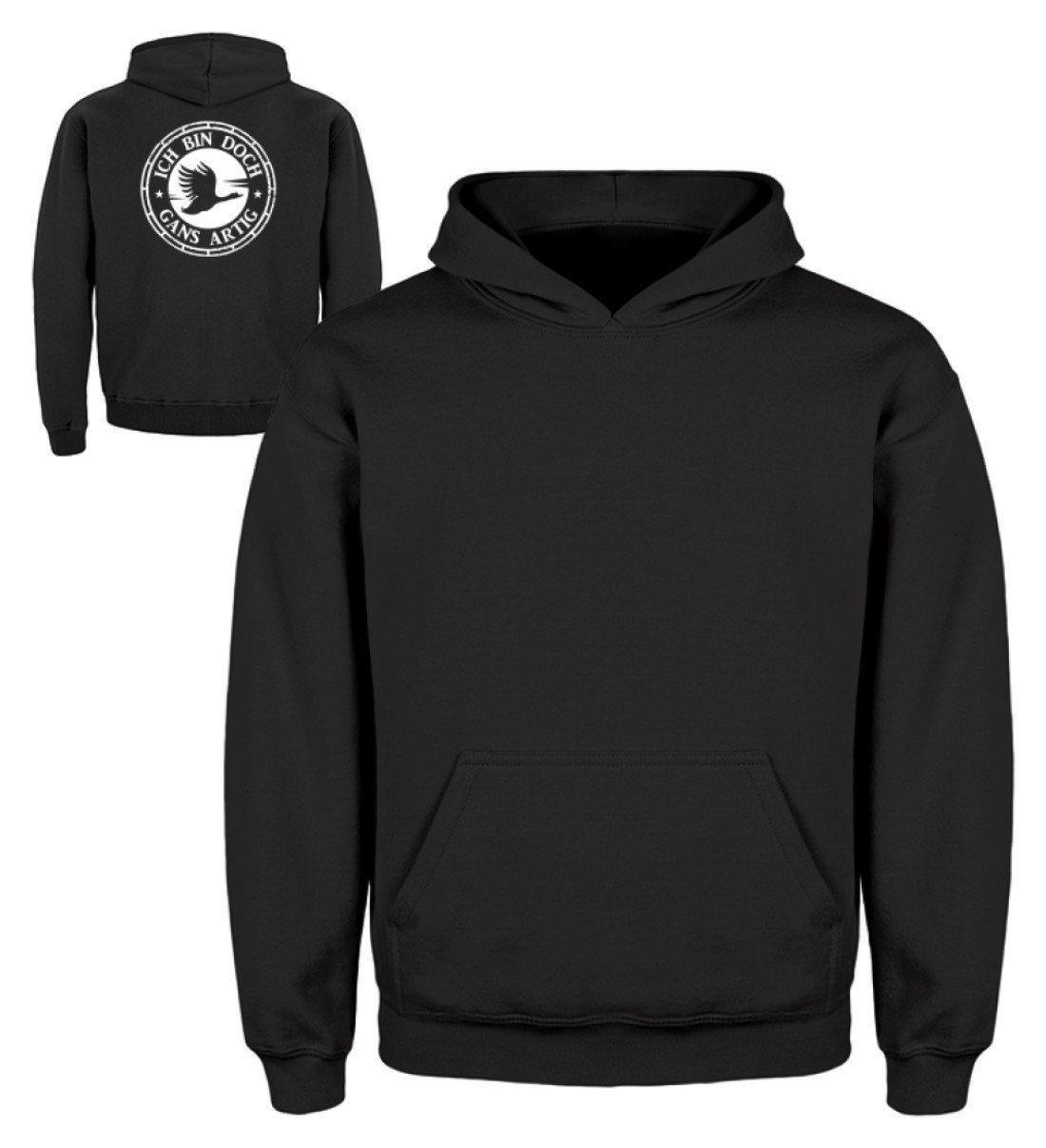 Gans artig · Kinder Kapuzenpullover Hoodie-Kinder Hoodie-Jet Black-3/4 (98/104)-Agrarstarz