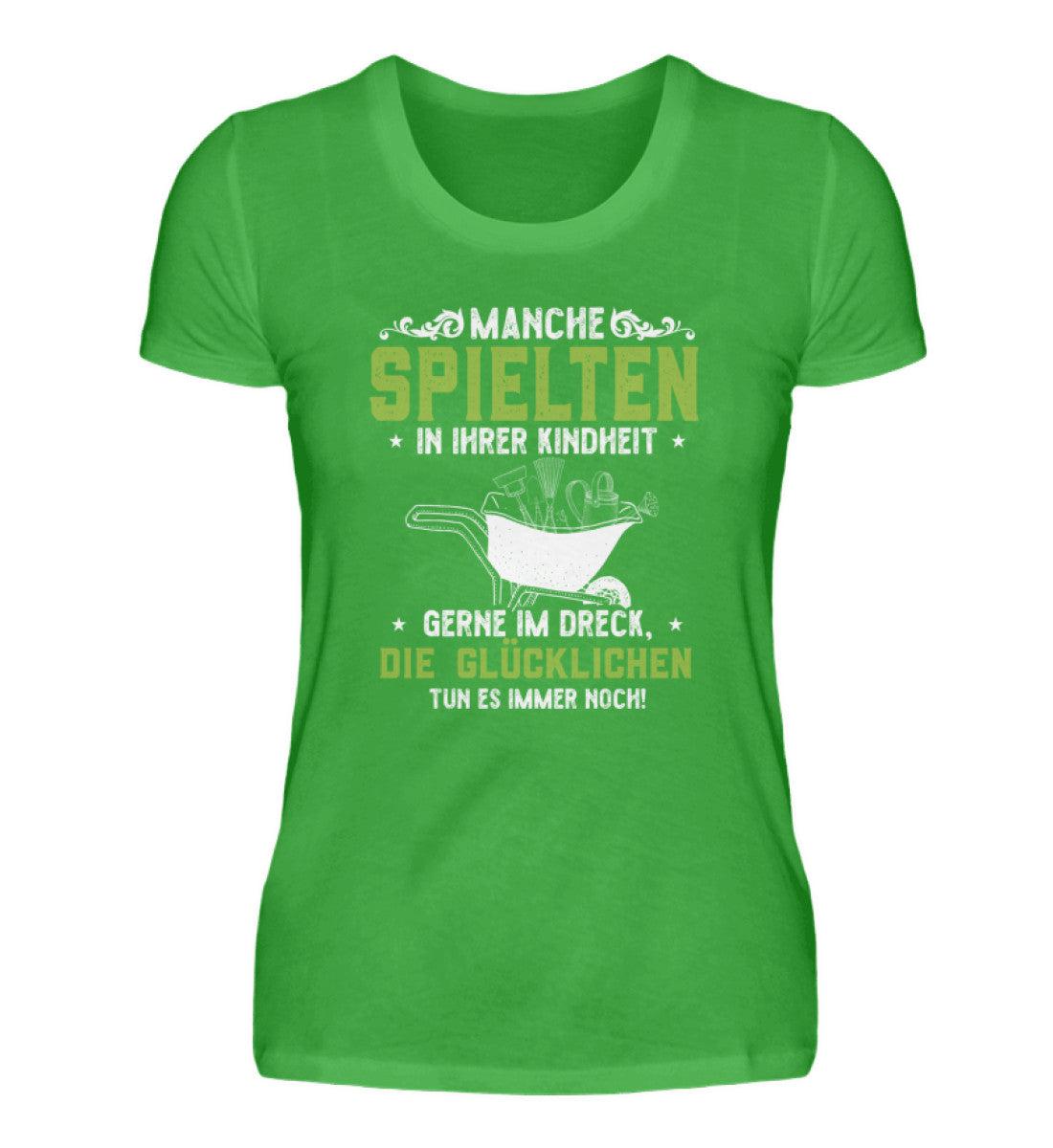 Garten im Dreck spielen · Damen T-Shirt-Damen Basic T-Shirt-Green Apple-S-Agrarstarz