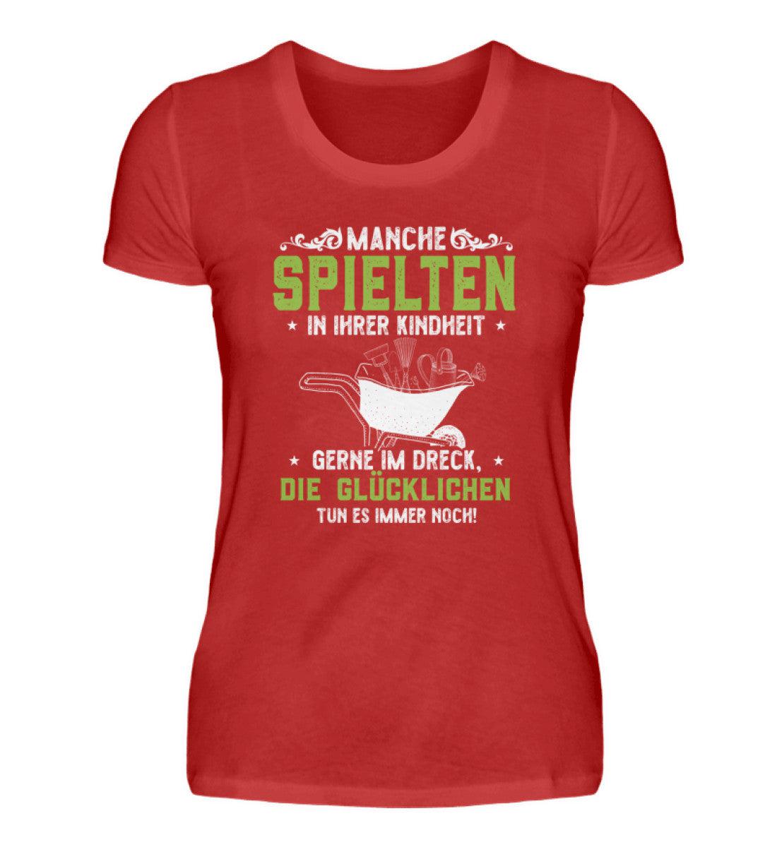 Garten im Dreck spielen · Damen T-Shirt-Damen Basic T-Shirt-Red-S-Agrarstarz