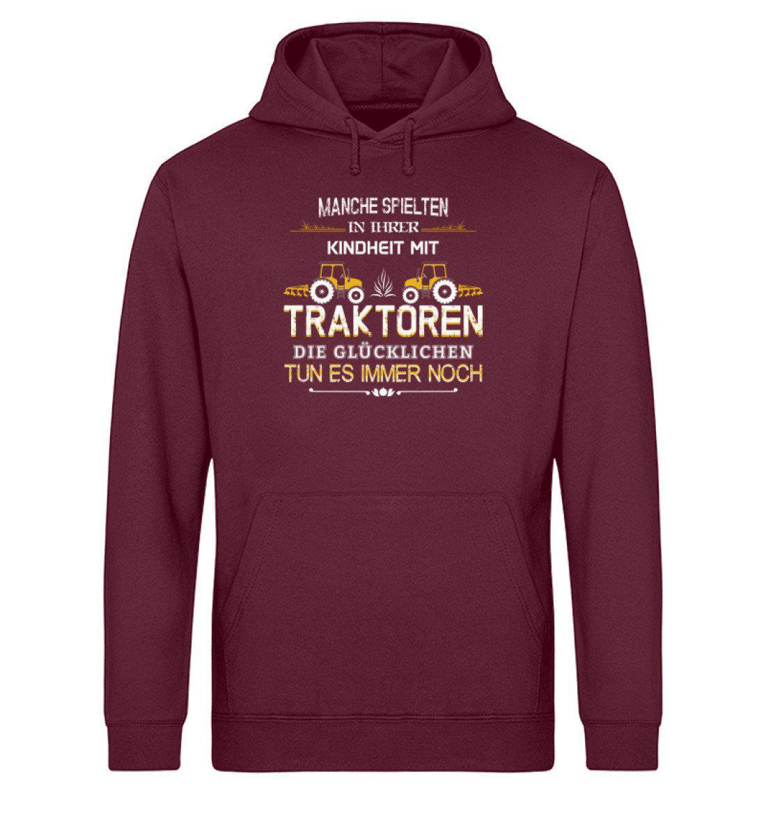 Glücklichen Traktoren spielen 2 · Unisex Organic Hoodie-Drummer Hoodie ST/ST-Burgundy-XS-Agrarstarz