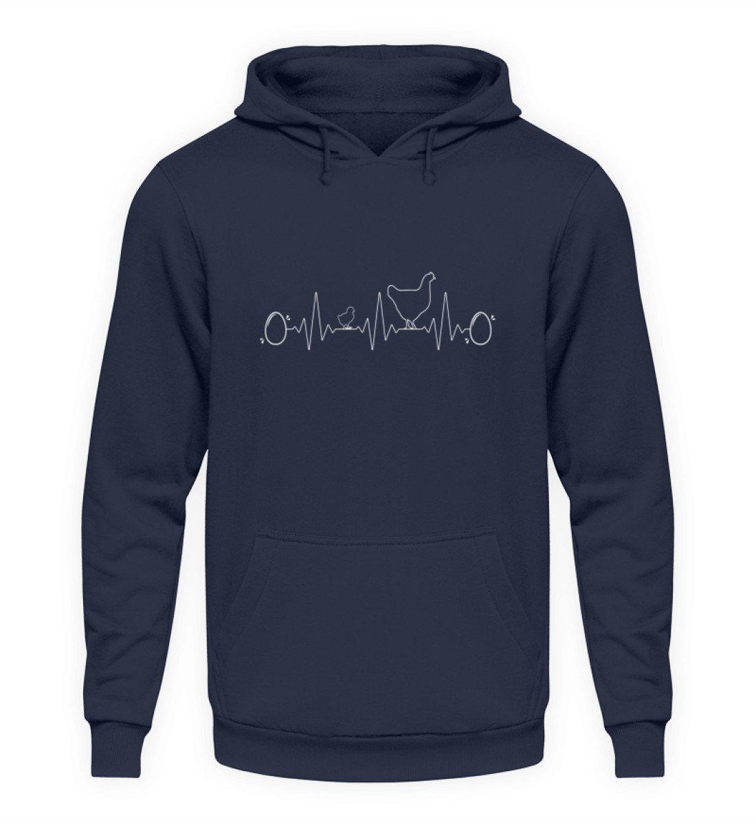 Heartbeat Huhn Ei · Unisex Kapuzenpullover Hoodie-Unisex Hoodie-Oxford Navy-S-Agrarstarz