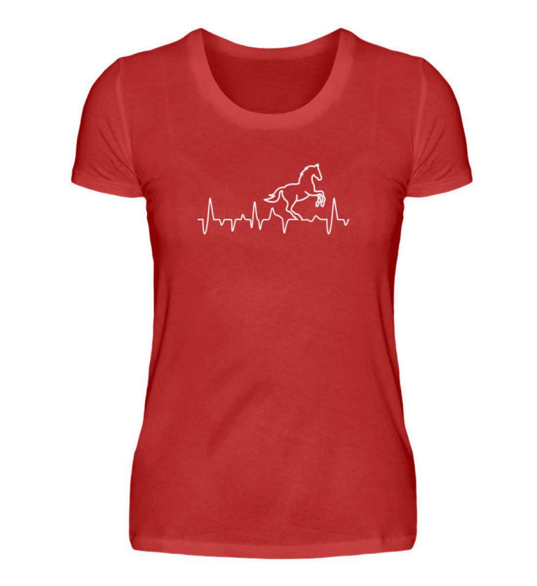 Heartbeat Pferd · Damen T-Shirt-Damen Basic T-Shirt-Red-S-Agrarstarz