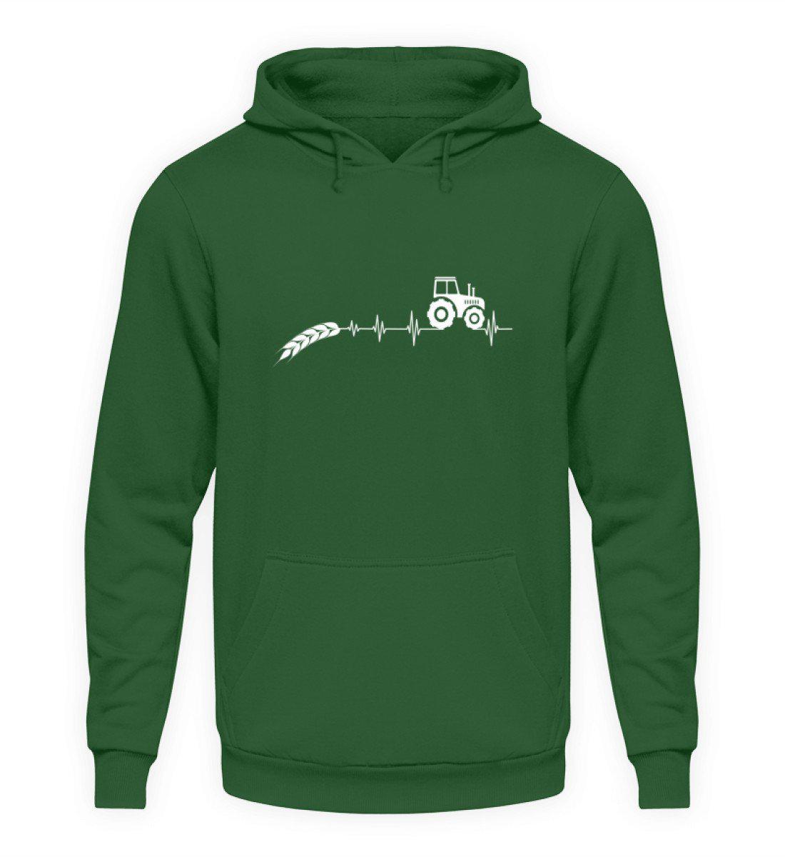 Heartbeat Traktor Äre · Unisex Kapuzenpullover Hoodie-Unisex Hoodie-Bottle Green-S-Agrarstarz