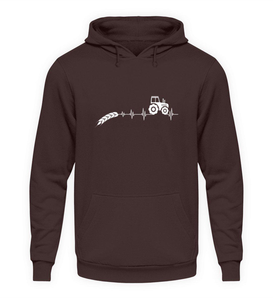 Heartbeat Traktor Äre · Unisex Kapuzenpullover Hoodie-Unisex Hoodie-Hot Chocolate-S-Agrarstarz