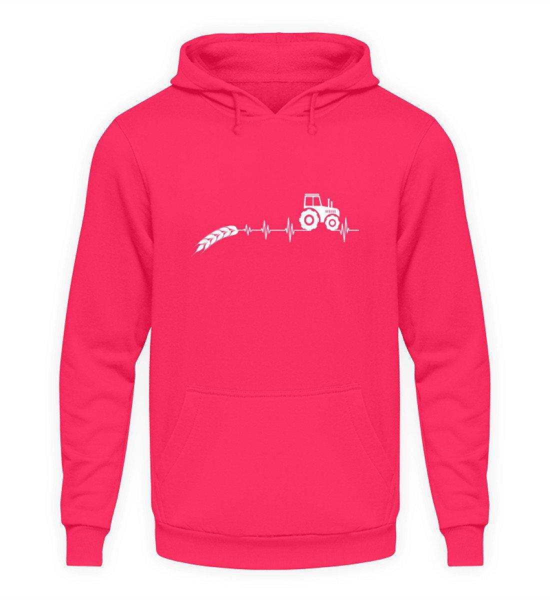 Heartbeat Traktor Äre · Unisex Kapuzenpullover Hoodie-Unisex Hoodie-Hot Pink-S-Agrarstarz