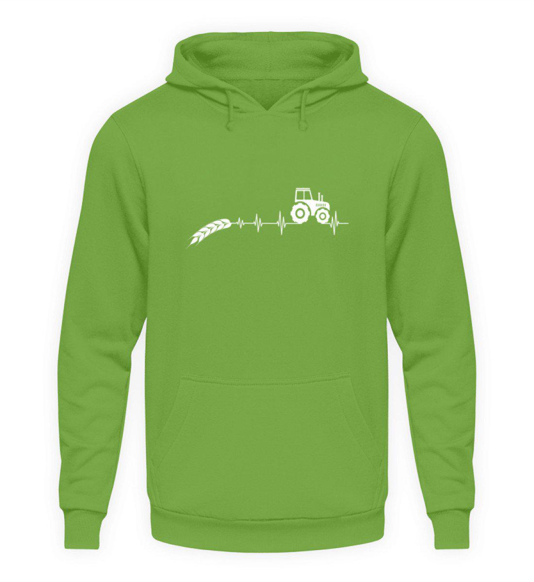 Heartbeat Traktor Äre · Unisex Kapuzenpullover Hoodie-Unisex Hoodie-LimeGreen-S-Agrarstarz