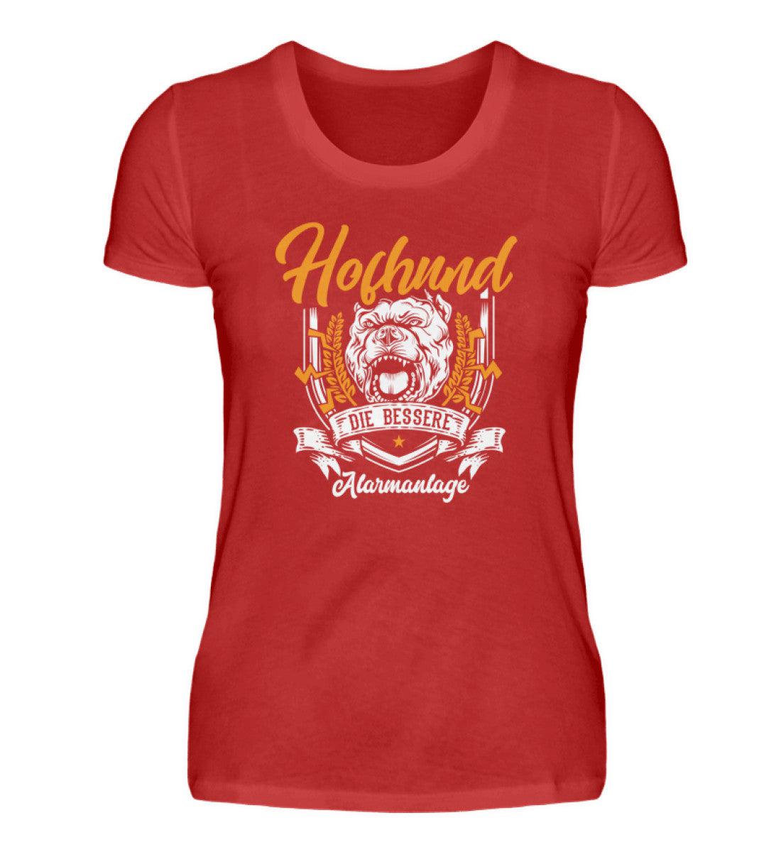 Hofhund bessere Alarmanlage · Damen T-Shirt-Damen Basic T-Shirt-Red-S-Agrarstarz