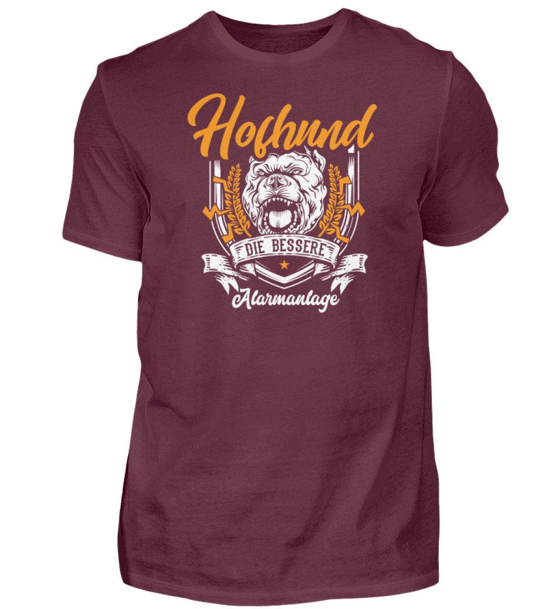 Hofhund bessere Alarmanlage · Herren T-Shirt-Herren Basic T-Shirt-Burgundy-S-Agrarstarz