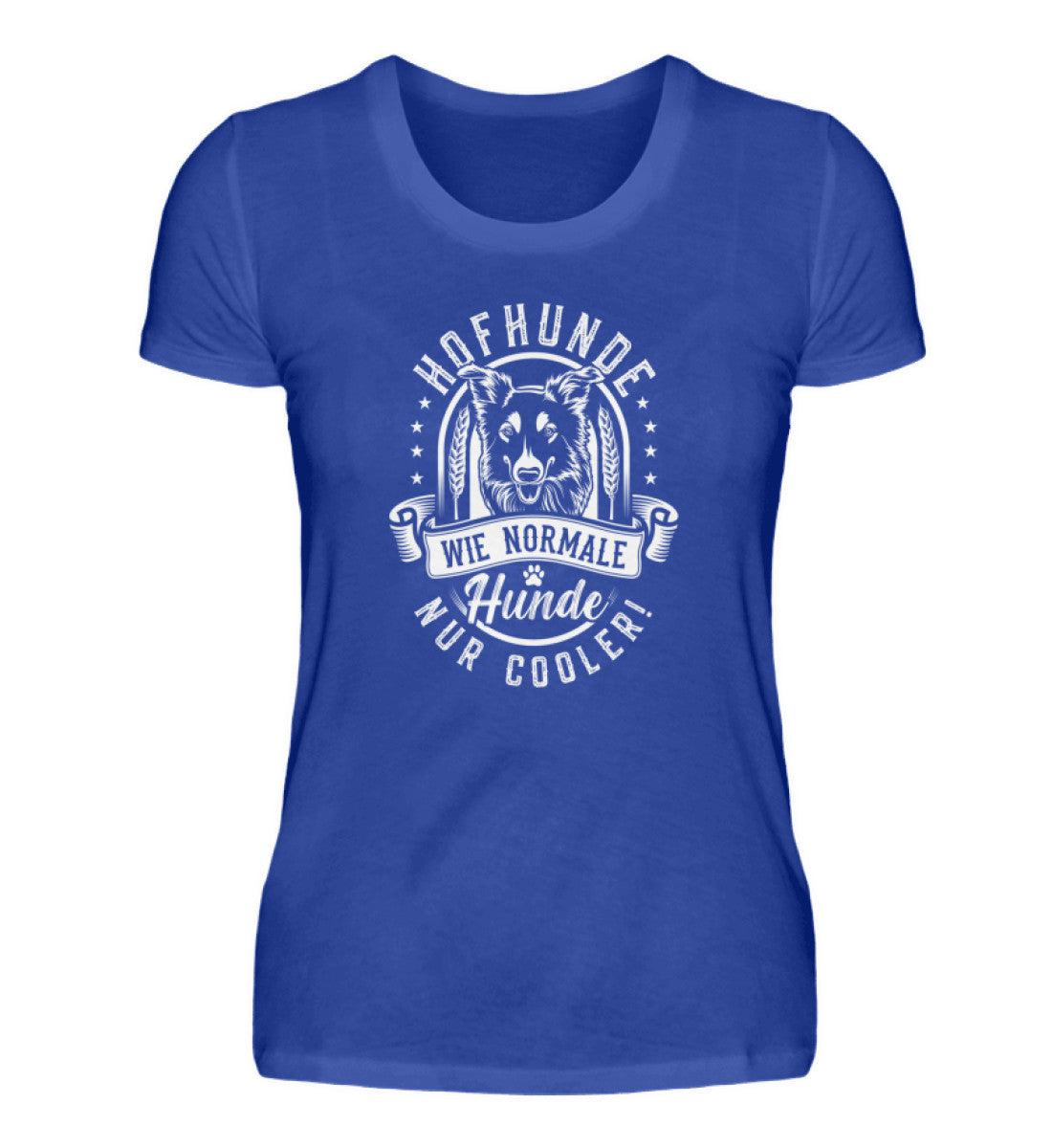 Hofhunde sind cooler · Damen T-Shirt-Damen Basic T-Shirt-Neon Blue-S-Agrarstarz