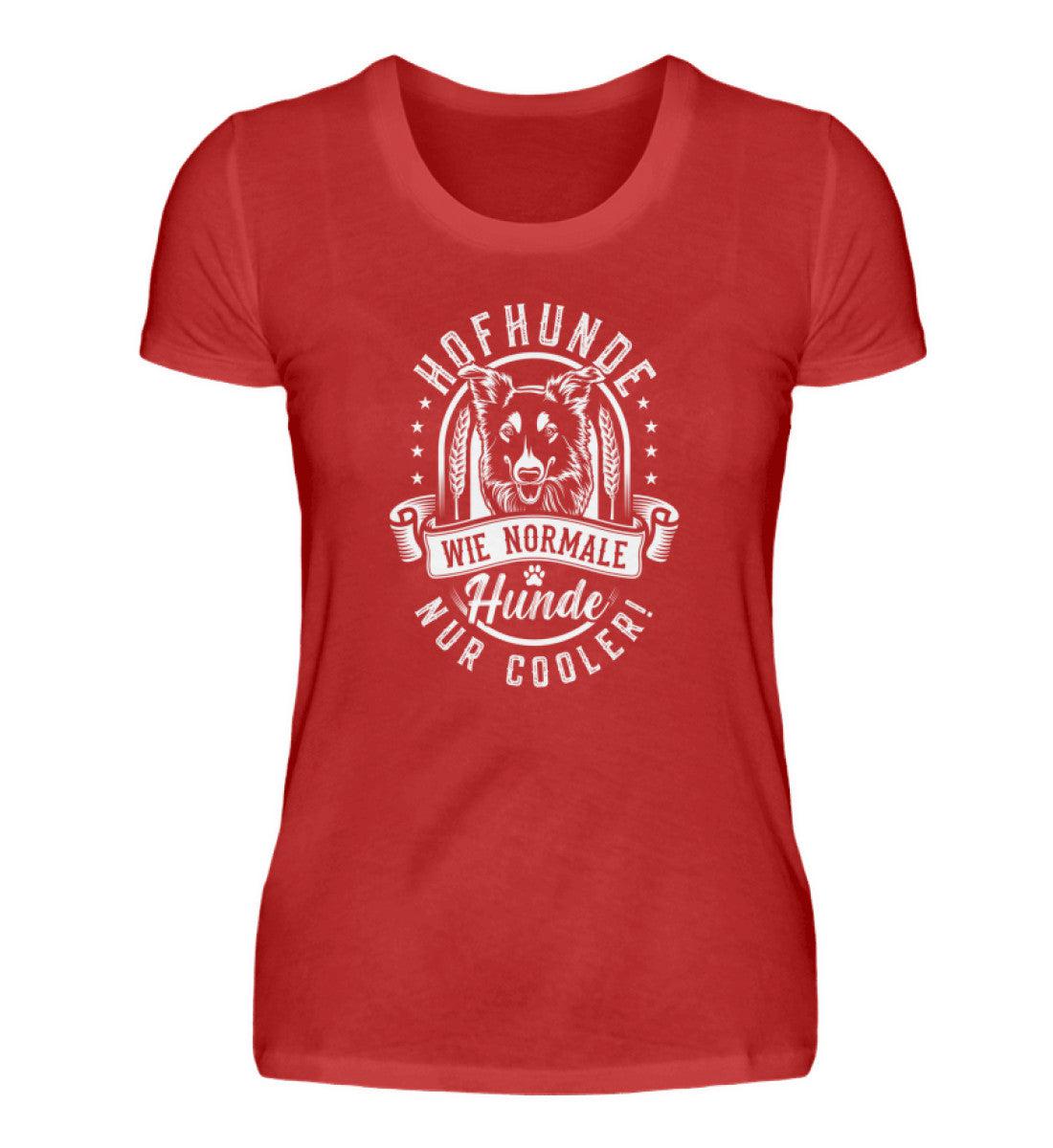 Hofhunde sind cooler · Damen T-Shirt-Damen Basic T-Shirt-Red-S-Agrarstarz