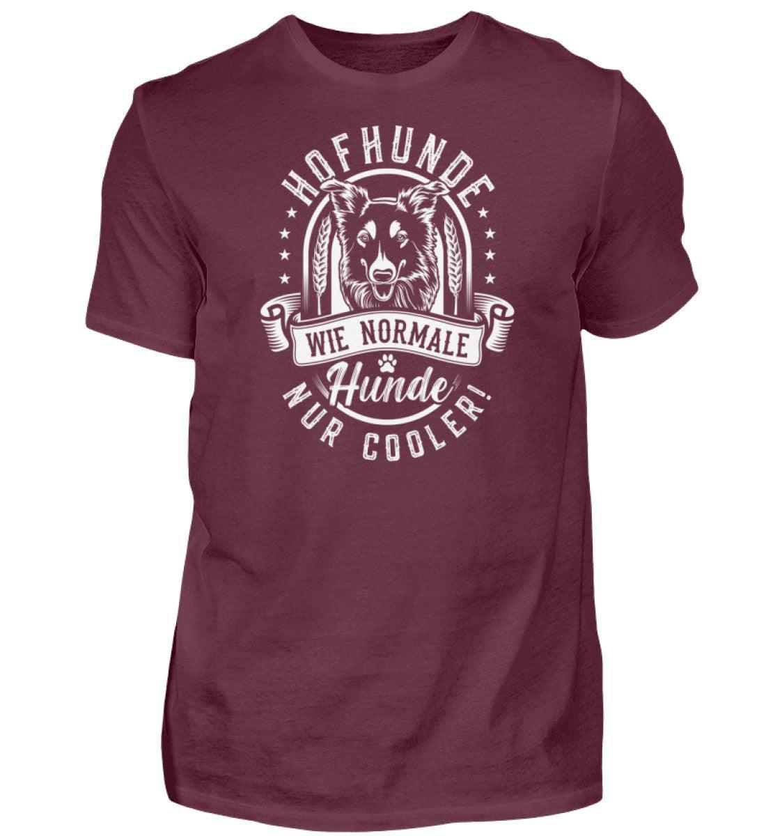 Hofhunde sind cooler · Herren T-Shirt-Herren Basic T-Shirt-Burgundy-S-Agrarstarz