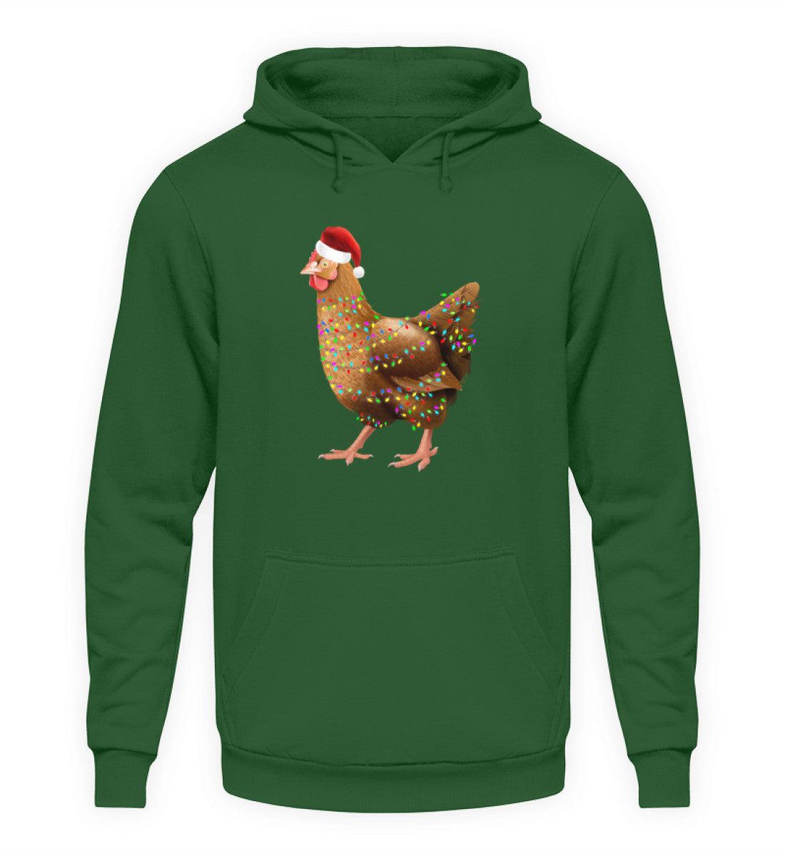 Hühner Weihnachten · Unisex Kapuzenpullover Hoodie-Unisex Hoodie-Bottle Green-S-Agrarstarz