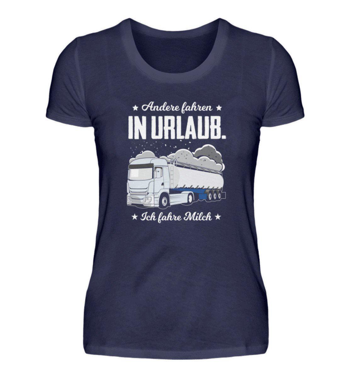 Ich fahre Milch · Damen T-Shirt-Damen Basic T-Shirt-Navy-S-Agrarstarz