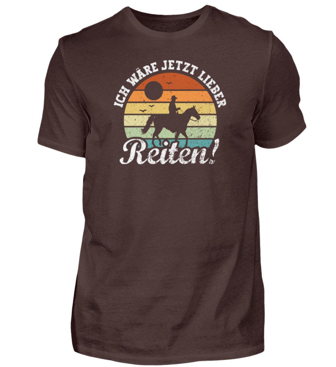 Ich wäre jetzt lieber Reiten Mann · Herren T-Shirt-Herren Basic T-Shirt-Brown-S-Agrarstarz