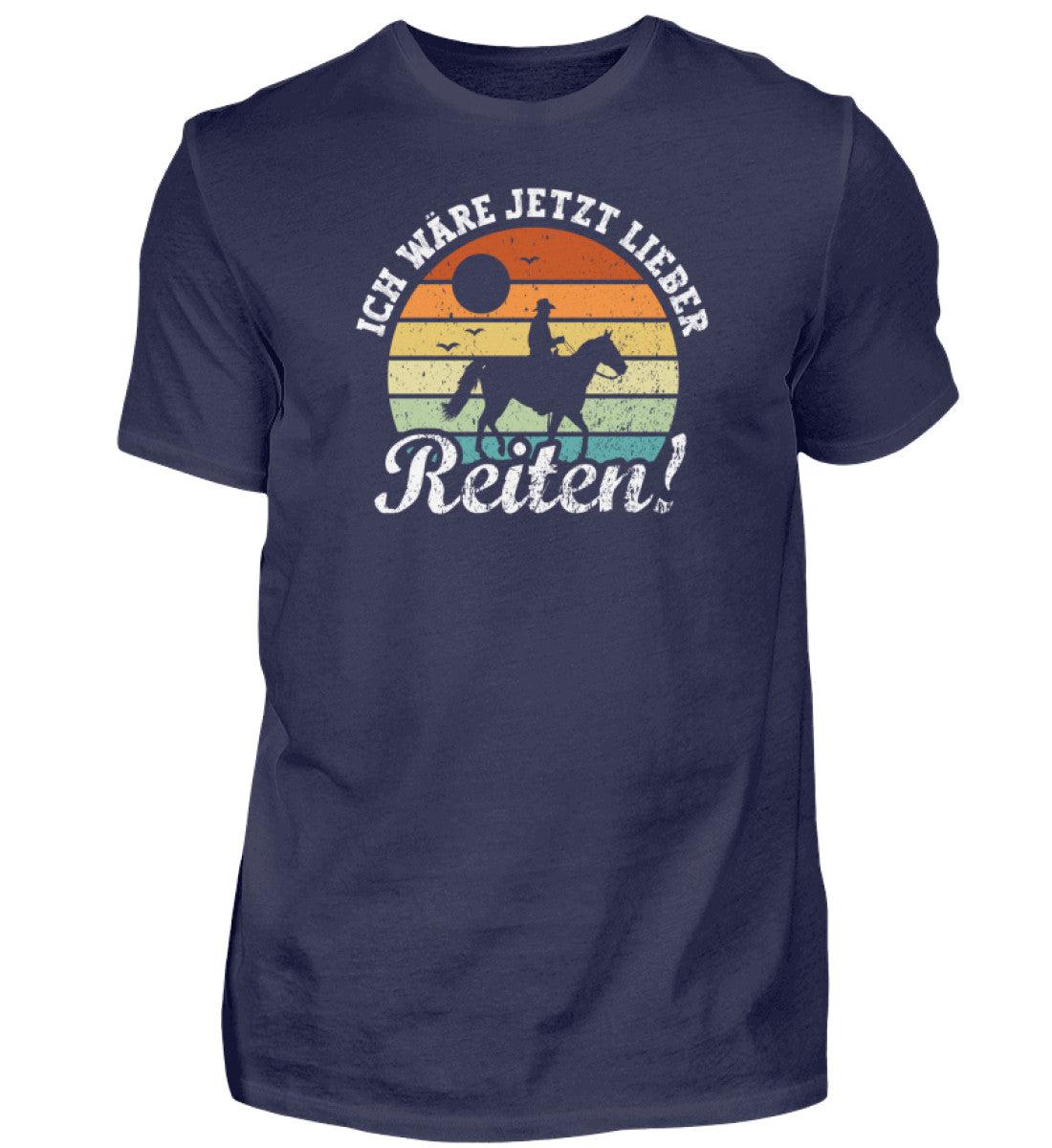 Ich wäre jetzt lieber Reiten Mann · Herren T-Shirt-Herren Basic T-Shirt-Navy-S-Agrarstarz