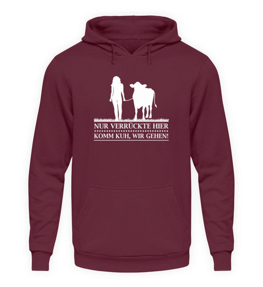 Komm Kuh wir gehen Frau · Unisex Kapuzenpullover Hoodie-Unisex Hoodie-Burgundy-S-Agrarstarz