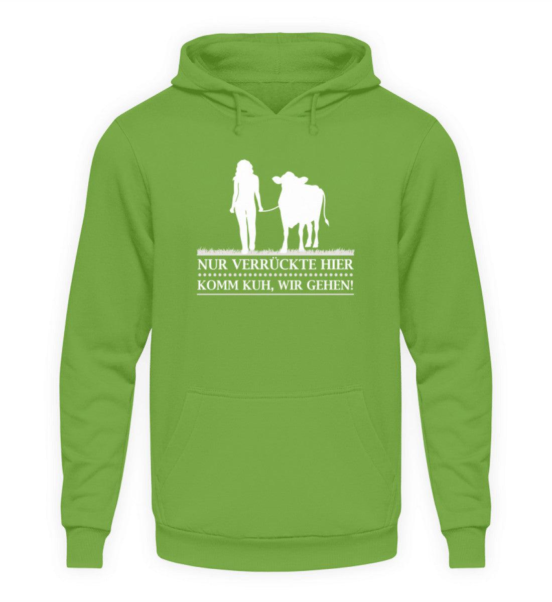 Komm Kuh wir gehen Frau · Unisex Kapuzenpullover Hoodie-Unisex Hoodie-LimeGreen-S-Agrarstarz