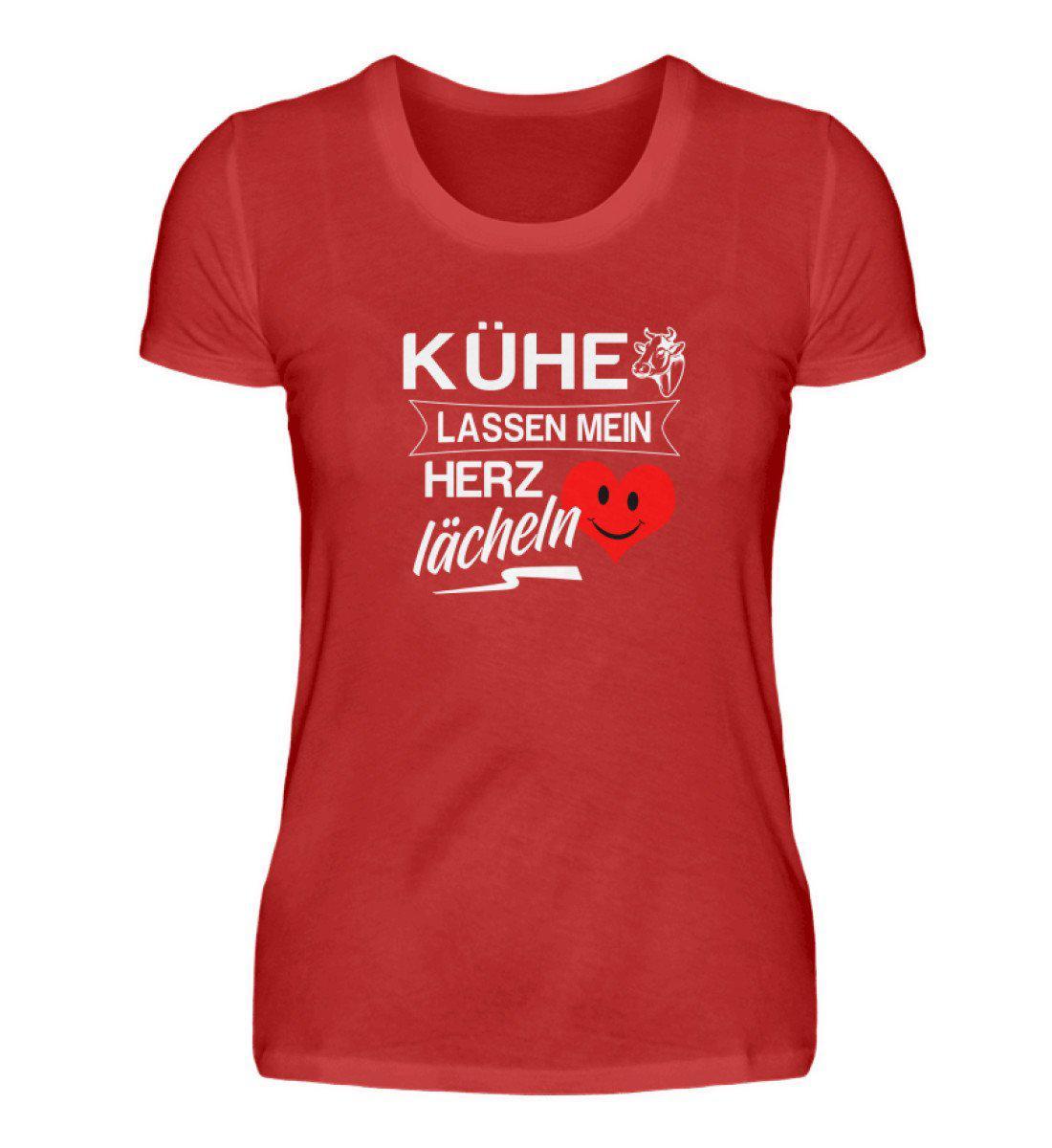 Kühe Herz lächeln · Damen T-Shirt-Damen Basic T-Shirt-Red-S-Agrarstarz