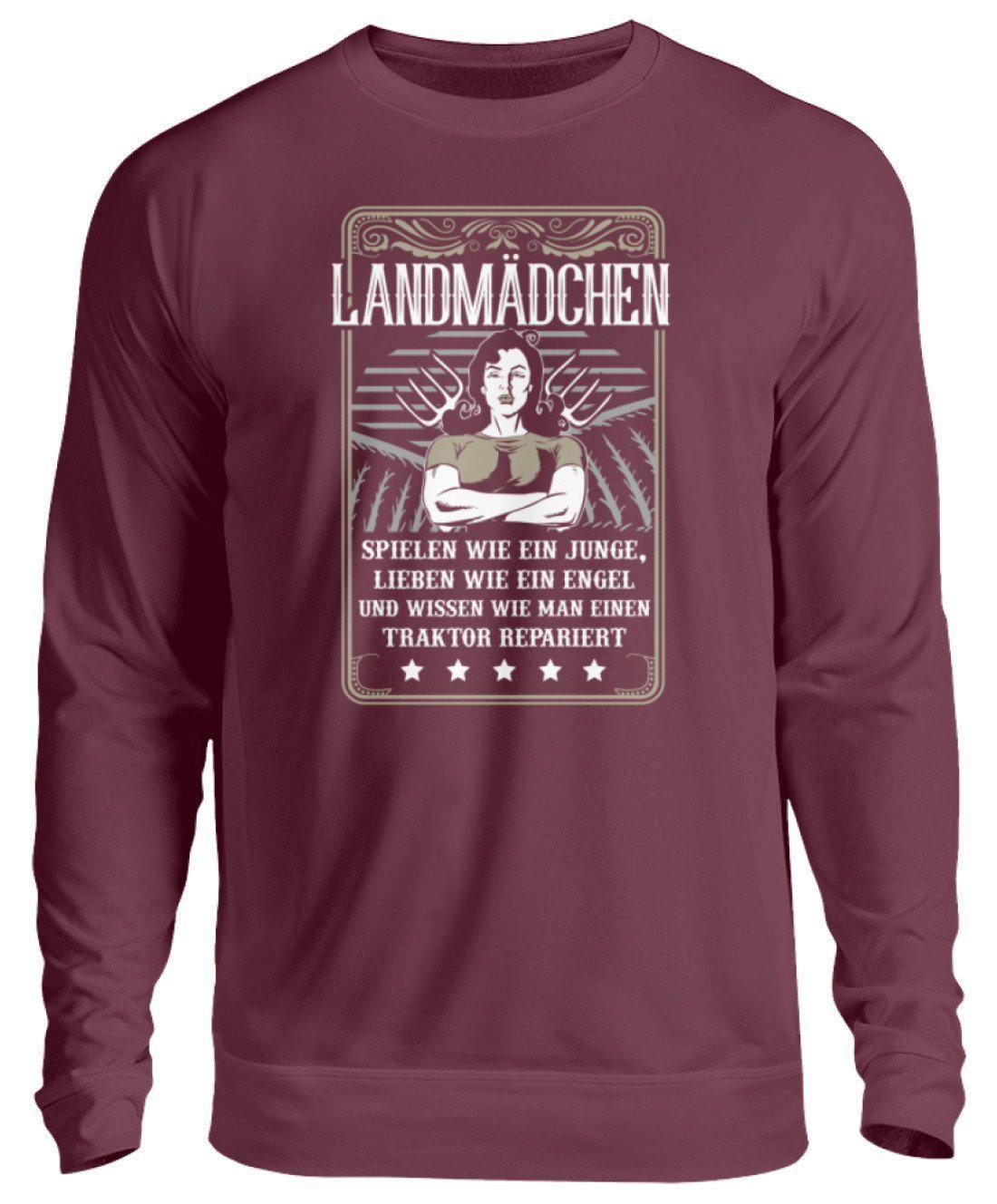 Landmädchen Traktor · Unisex Sweatshirt Pullover-Unisex Sweatshirt-Burgundy-S-Agrarstarz