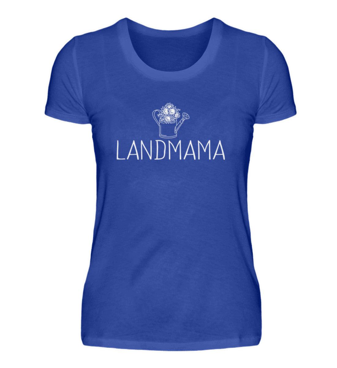 Landmama Gießkanne · Damen T-Shirt-Damen Basic T-Shirt-Neon Blue-S-Agrarstarz