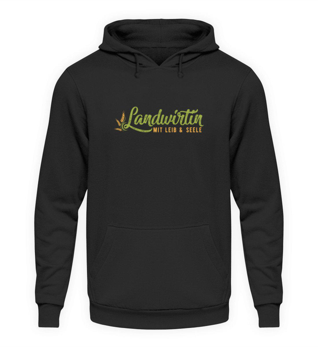 Landwirtin mit Leib und Seele · Unisex Kapuzenpullover Hoodie-Unisex Hoodie-Jet Black-XS-Agrarstarz