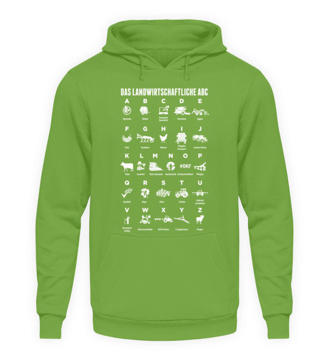 Landwirtschaftliche ABC · Unisex Kapuzenpullover Hoodie-Unisex Hoodie-LimeGreen-S-Agrarstarz