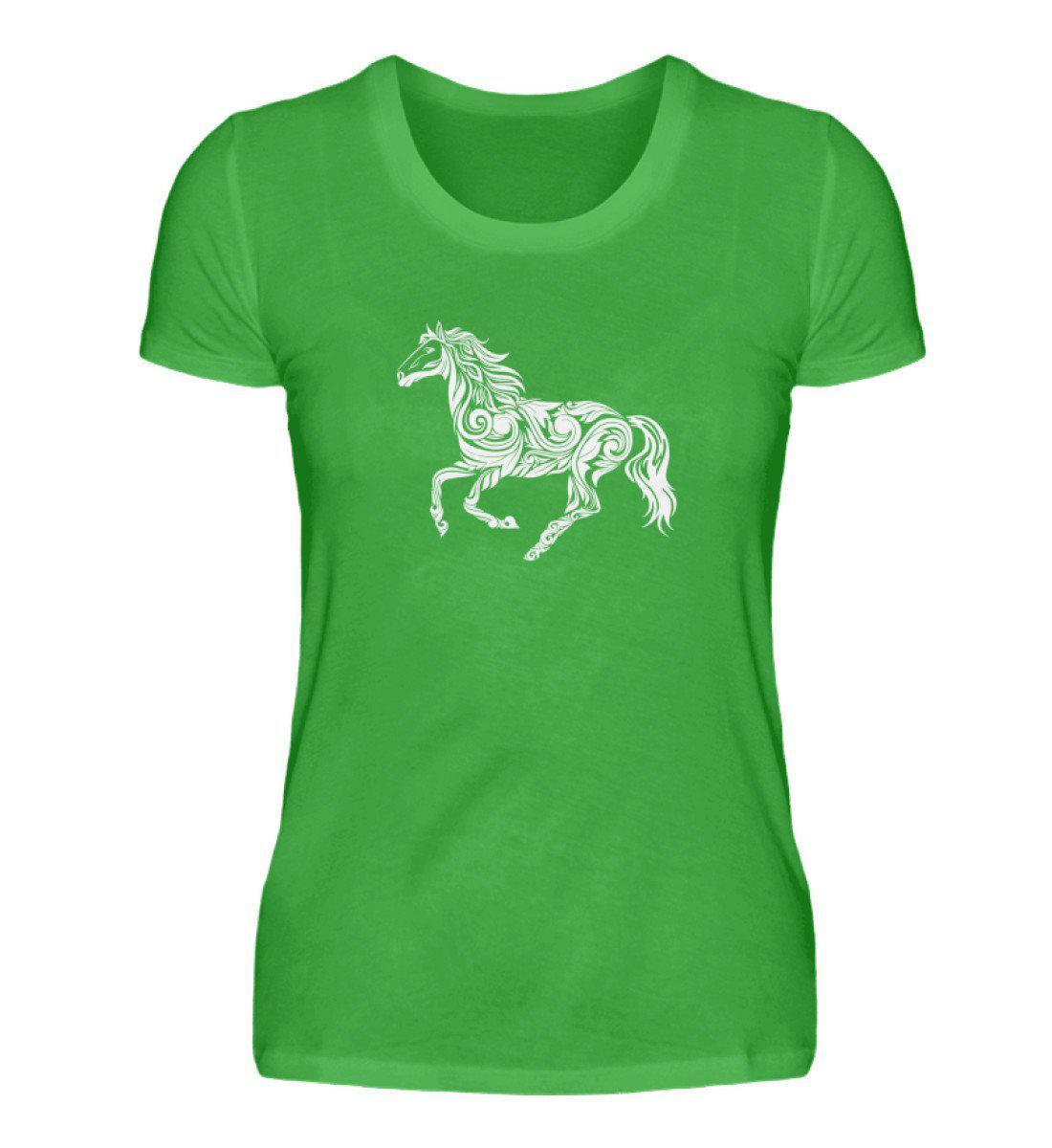 Pferd Abstrakt · Damen T-Shirt-Damen Basic T-Shirt-Green Apple-S-Agrarstarz