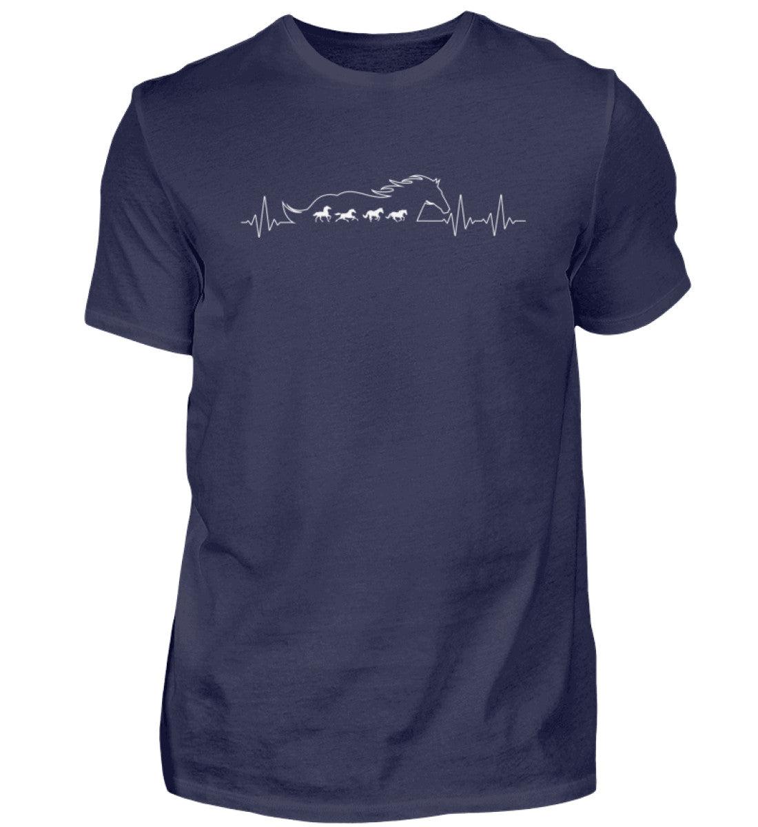 Pferde Heartbeat · Herren T-Shirt-Herren Basic T-Shirt-Navy-S-Agrarstarz