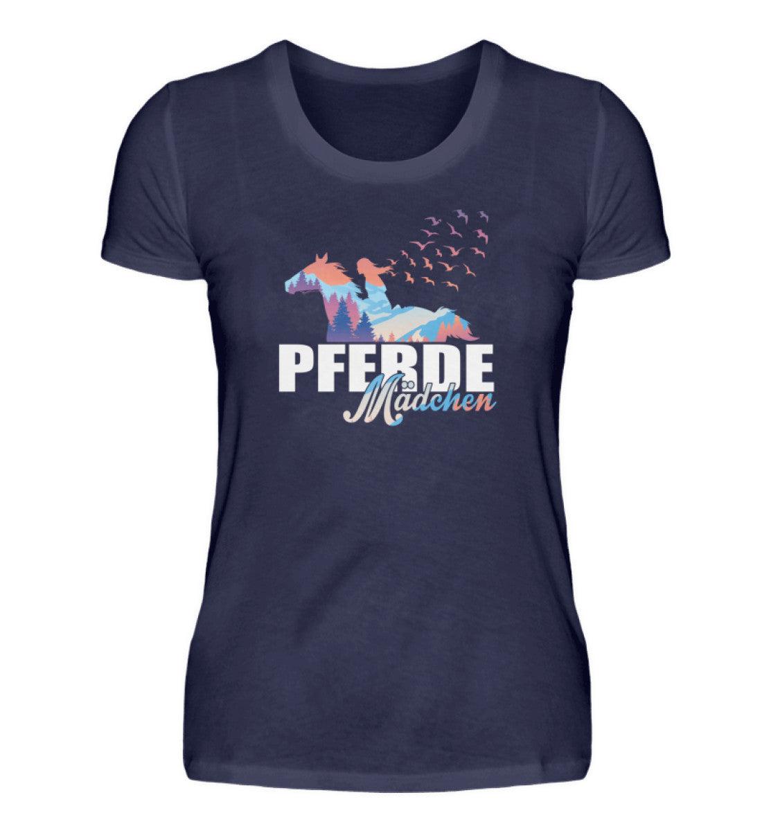 Pferde Mädchen · Damen T-Shirt-Damen Basic T-Shirt-Navy-S-Agrarstarz