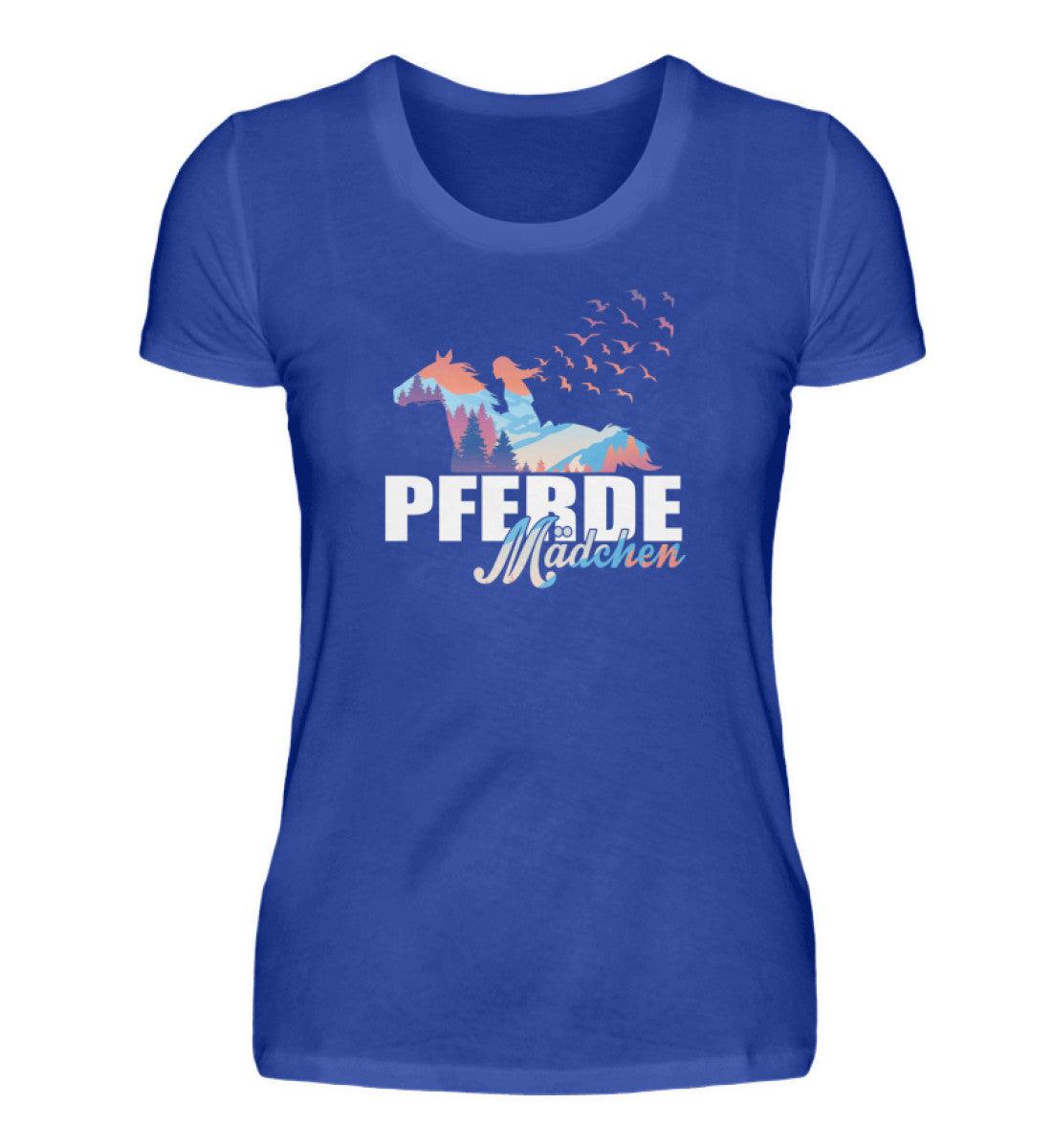 Pferde Mädchen · Damen T-Shirt-Damen Basic T-Shirt-Neon Blue-S-Agrarstarz