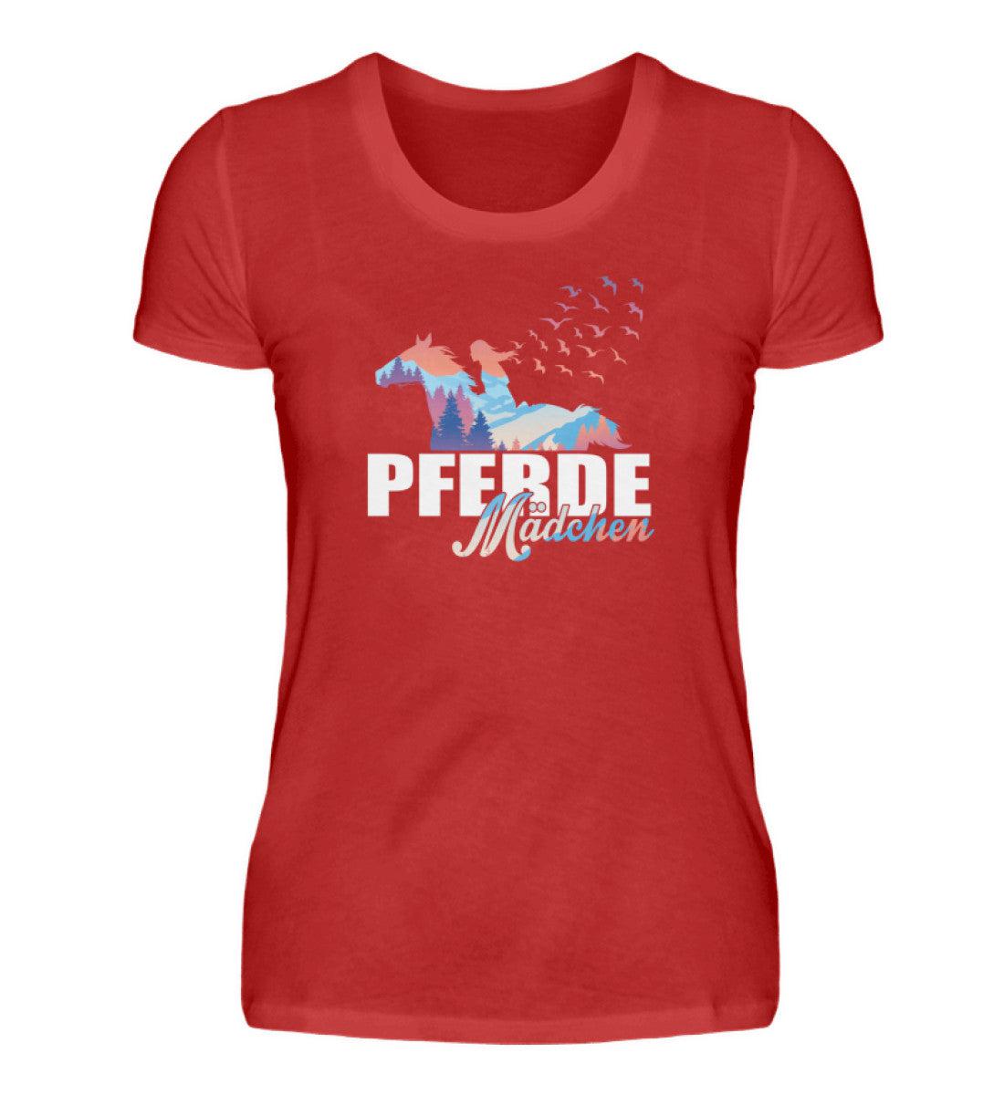 Pferde Mädchen · Damen T-Shirt-Damen Basic T-Shirt-Red-S-Agrarstarz