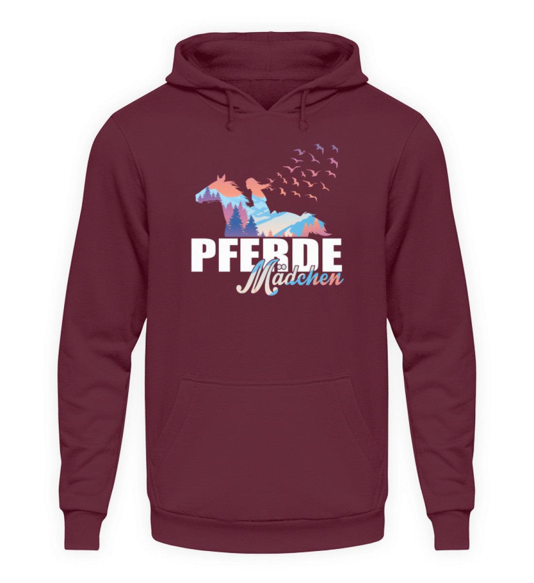 Pferde Mädchen · Unisex Kapuzenpullover Hoodie-Unisex Hoodie-Burgundy-S-Agrarstarz