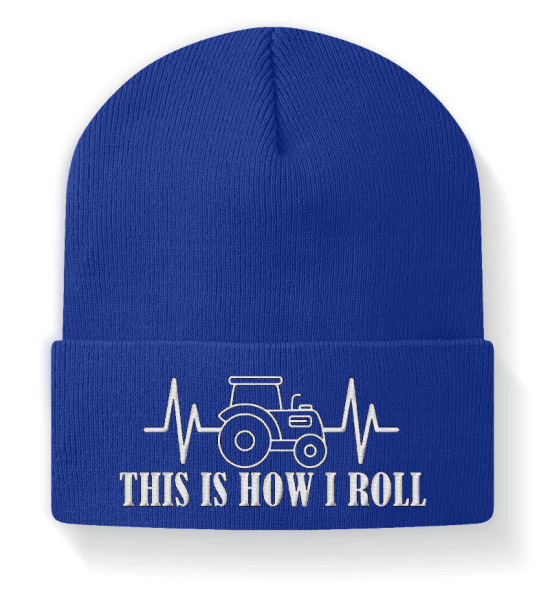 This is how i roll · Beanie Mütze-Beanie mit Stick-Royal-M-Agrarstarz