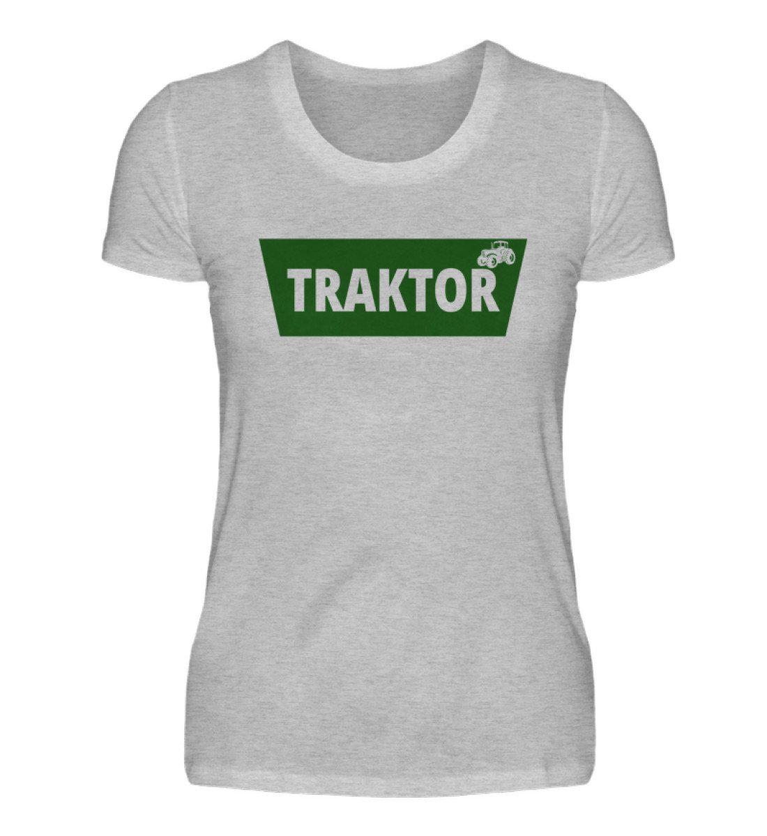 Traktor Batch grün · Damen T-Shirt-Damen Basic T-Shirt-Heather Grey-S-Agrarstarz