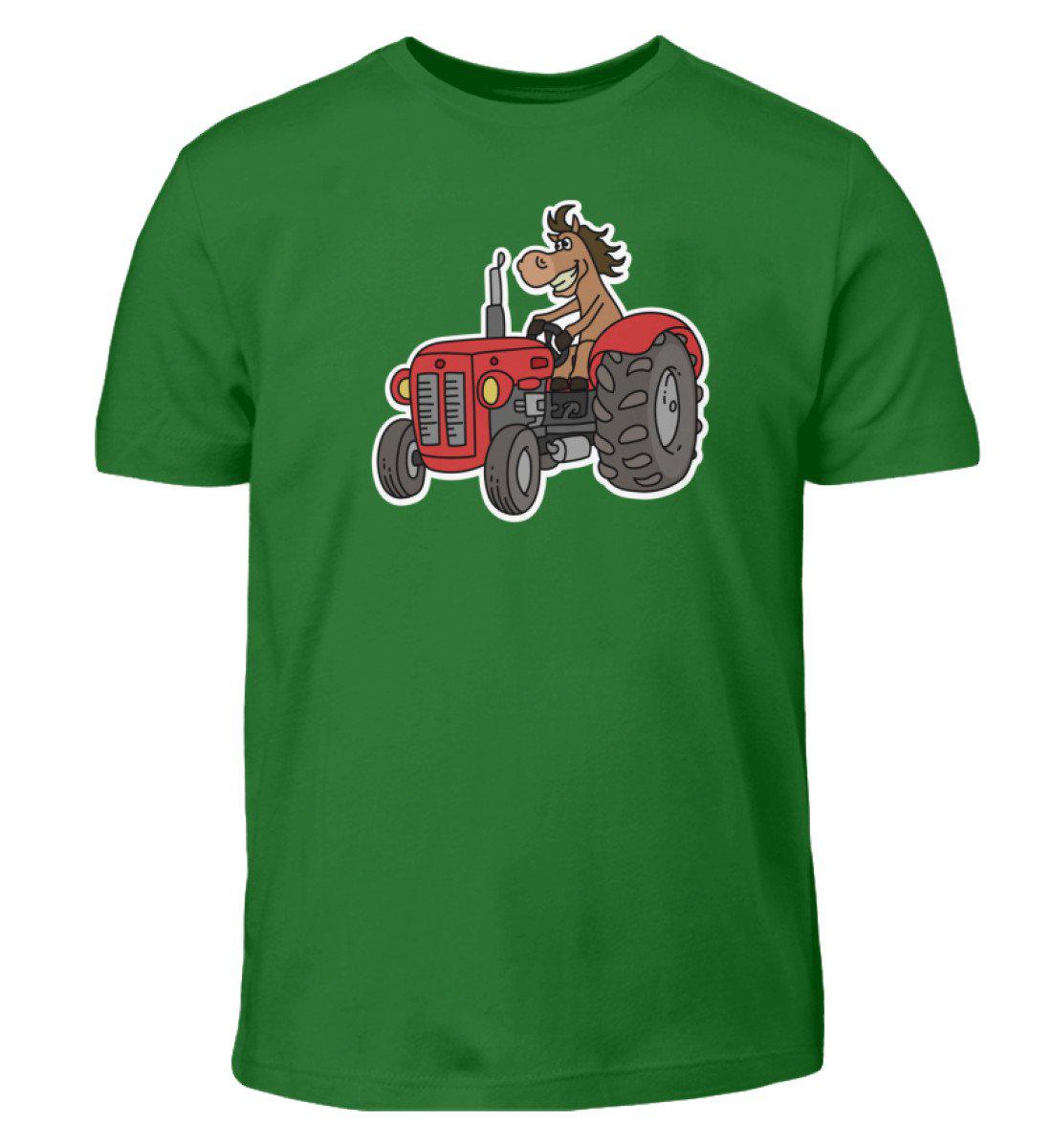 Traktor Pferd · Kinder T-Shirt-Kinder T-Shirt-Kelly Green-3/4 (98/104)-Agrarstarz