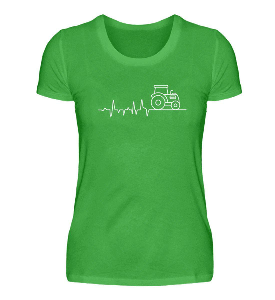 Traktor Simple Heartbeat · Damen T-Shirt-Damen Basic T-Shirt-Green Apple-S-Agrarstarz