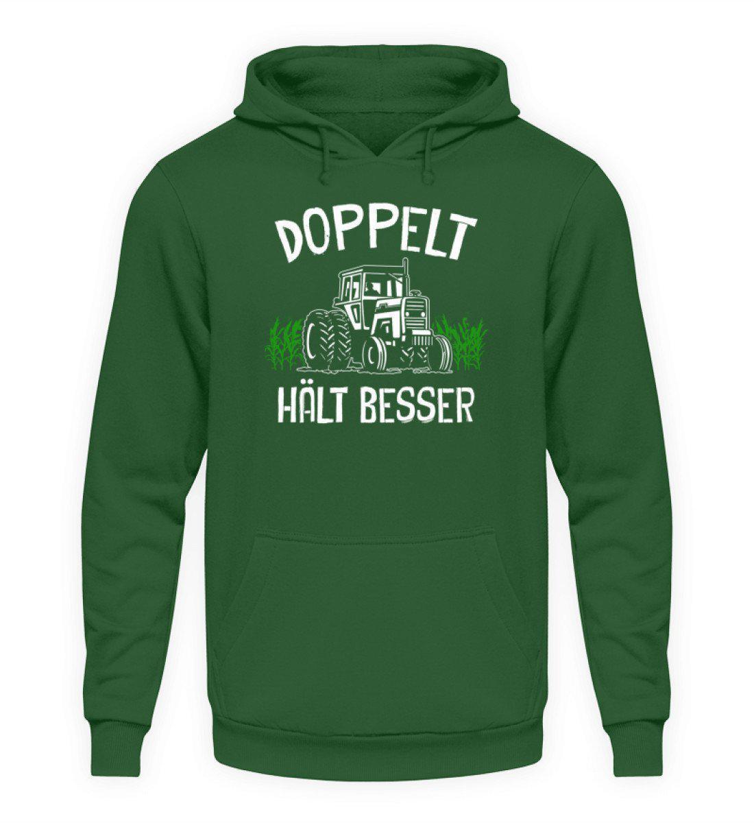 Traktor doppelt · Unisex Kapuzenpullover Hoodie-Unisex Hoodie-Bottle Green-L-Agrarstarz