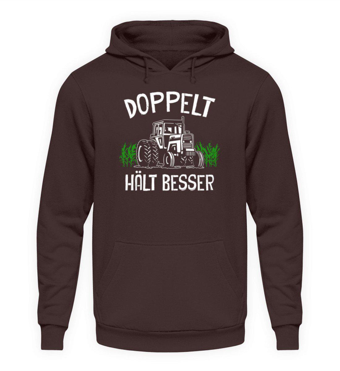 Traktor doppelt · Unisex Kapuzenpullover Hoodie-Unisex Hoodie-Hot Chocolate-L-Agrarstarz