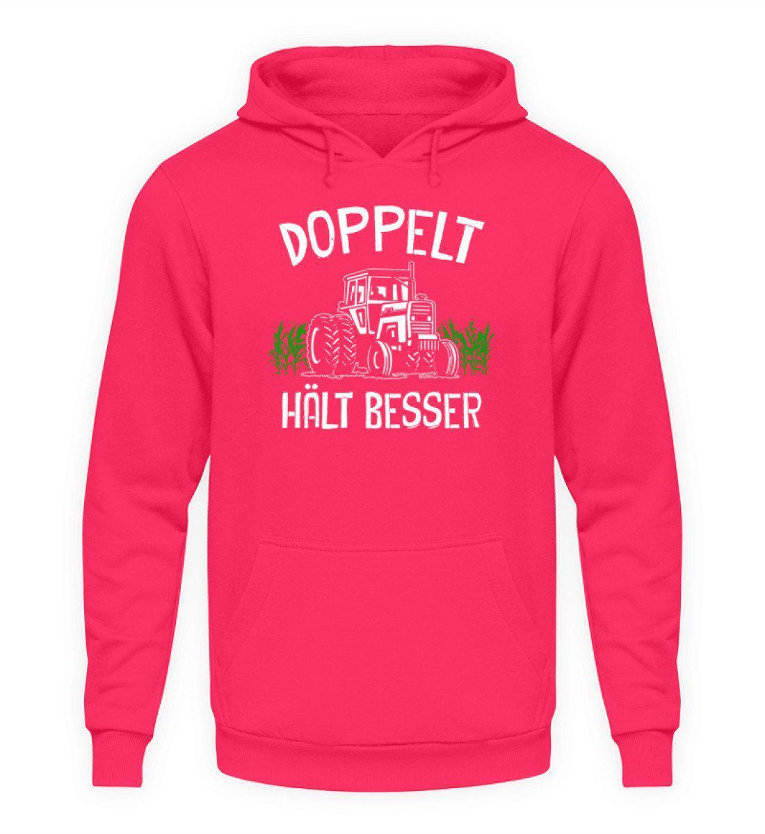 Traktor doppelt · Unisex Kapuzenpullover Hoodie-Unisex Hoodie-Hot Pink-L-Agrarstarz